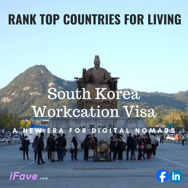 Text banner highlighting the South Korea Workcation Visa program